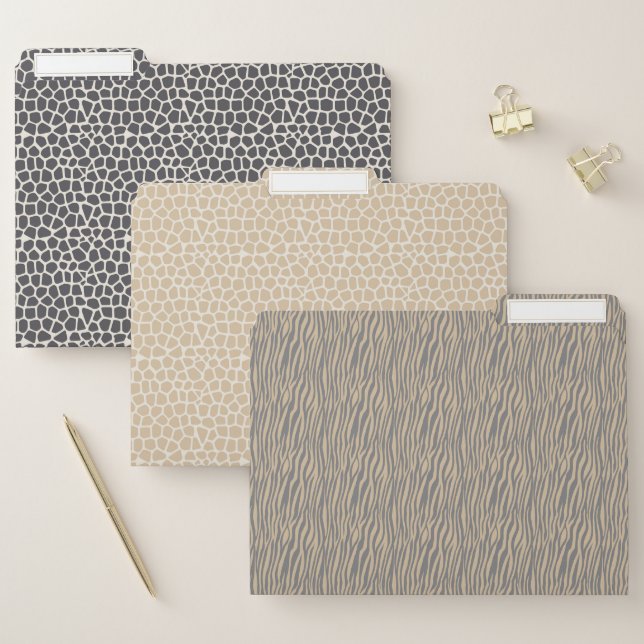 Animal Print Home Office Stationery Set of 3 File Folder (Set)