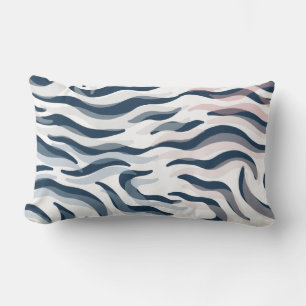 Animal print in navy and watercolor lumbar pillow