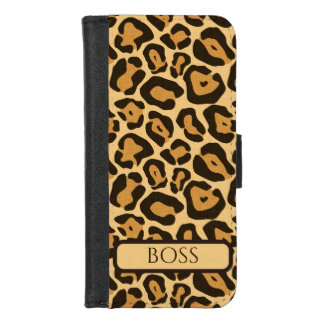 Animal print iPhone case, add your name 8/7 Wallet Case