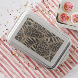 Animal Print - Leopard and Zebra - pastel gold Cake Pan