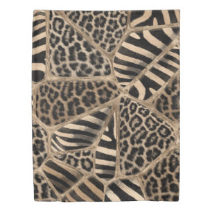 Animal Print - Leopard and Zebra - pastel gold Duvet Cover