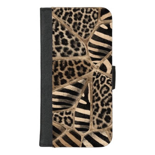 Animal Print _ Leopard and Zebra _ pastel gold iPhone 87 Plus Wallet Case