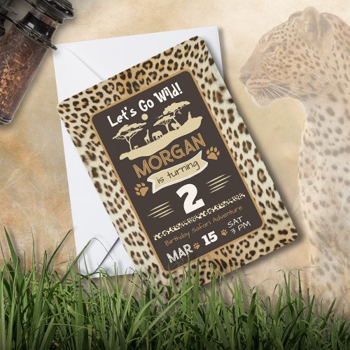 Animal Print Leopard Birthday Invitation