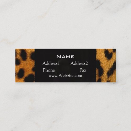 Animal Print Leopard Fur Skinny Business Card