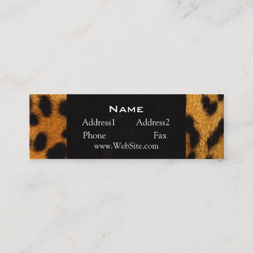 Customizable Animal Print Leopard Fur Skinny Business Card