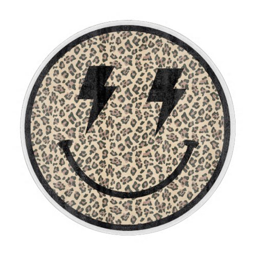 Animal Print Leopard Lightning Bolt Eyes Smile Cutting Board