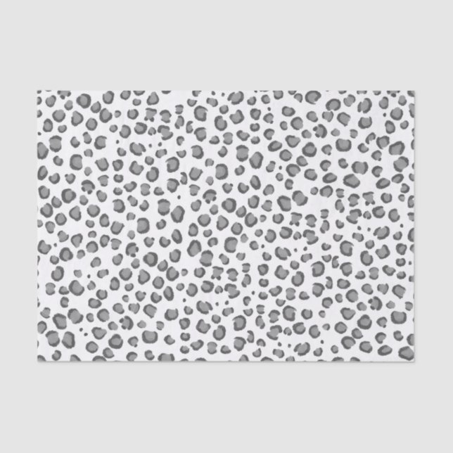 Animal Print Leopard Pattern Black White Gift Tissue Paper (Front)