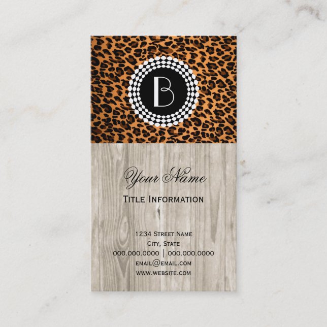Animal Print Leopard Pattern Business Card (Front)