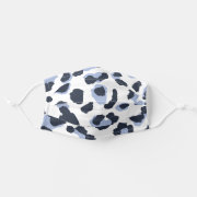 Animal Print white and blue Snow Leopard Pattern Face Mask