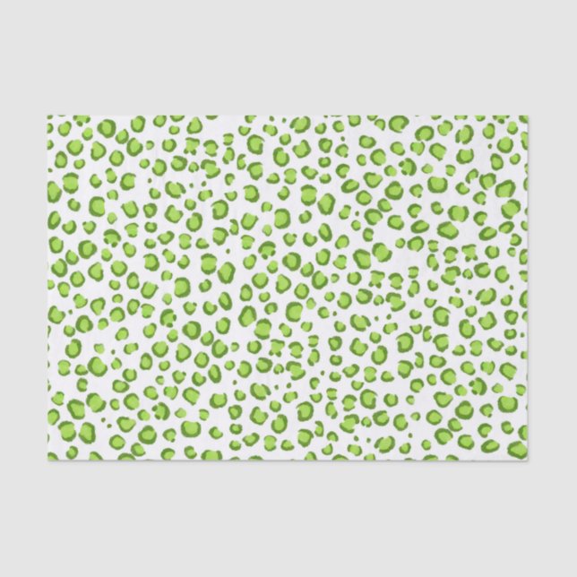 Animal Print Leopard Pattern Green Gift Tissue Paper (Front)