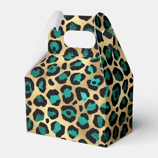 Animal Print, Leopard Print Gift Pattern, Leopard Favor Boxes (Front Side)