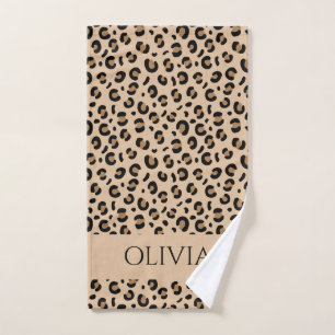 Animal print leopard savannah style hand towel 