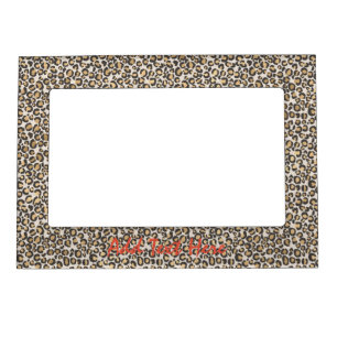 Animal Print Leopard Spots Nuetrals Chic Trendy Magnetic Frame
