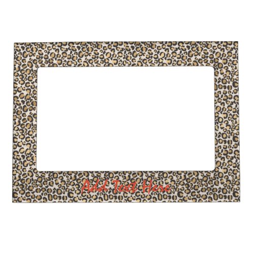 Animal Print Leopard Spots Nuetrals Chic Trendy Magnetic Frame