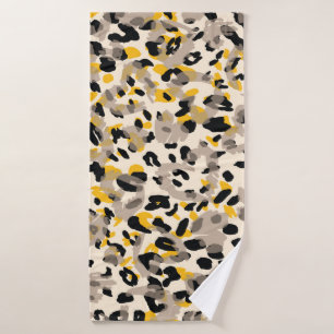 Animal print, leopard texture background bath towel