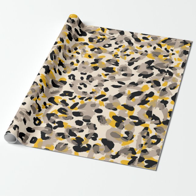 Animal print, leopard texture background wrapping paper (Unrolled)
