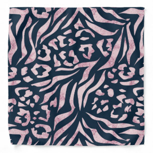Animal print, leopard, tiger, blue, pink, skin bandana