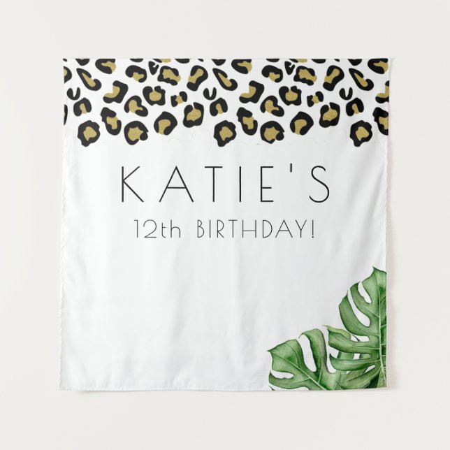 Animal Print Let's Get Wild Party Banner Tapestry (Front)