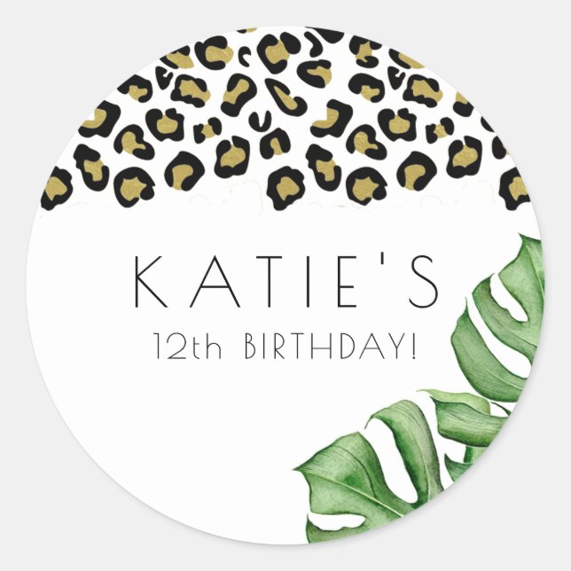 Animal Print Let's Get Wild Party  Classic Round Sticker (Front)