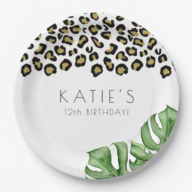 Animal Print Let's Get Wild Party  Paper Plates (Front)