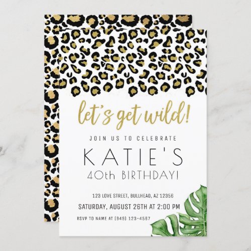 Animal Print Lets Get Wild Safari Jungle Invitation