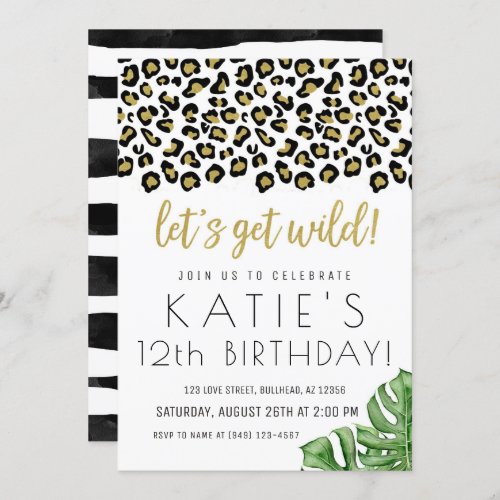 Animal Print Lets Get Wild Safari Jungle Invite