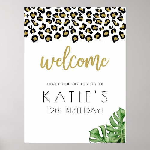 Animal Print Lets Get Wild Welcome Sign