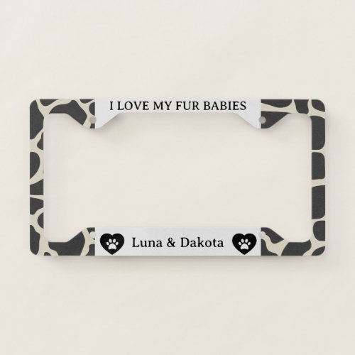 Animal Print License Plate Frame