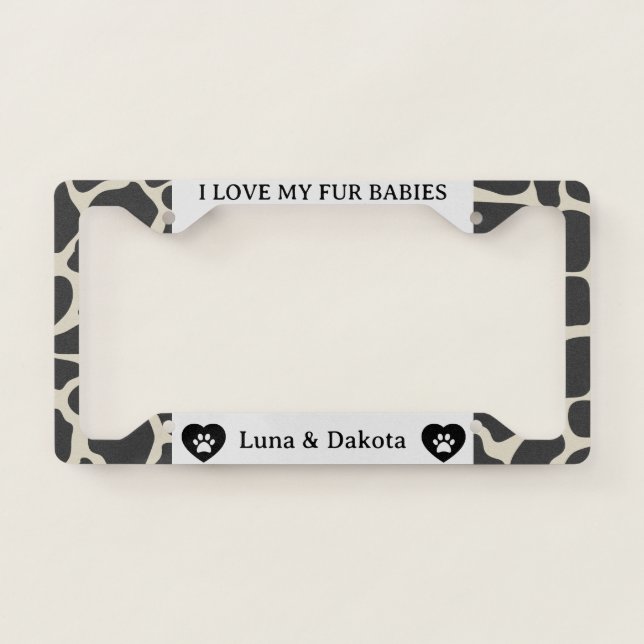 Animal Print License Plate Frame (Front)