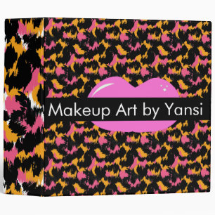 Animal Print Lip Make Up Artist Designer 3 Ring Binder
