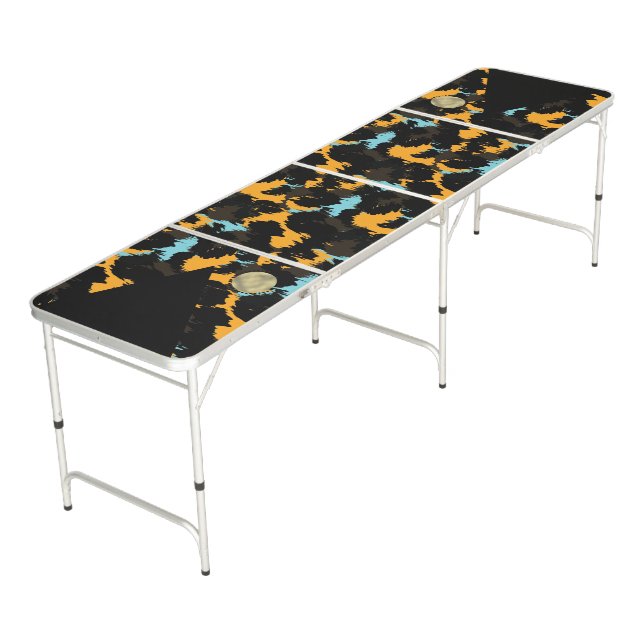 Animal Print Long Beer Pong Table (Angled)