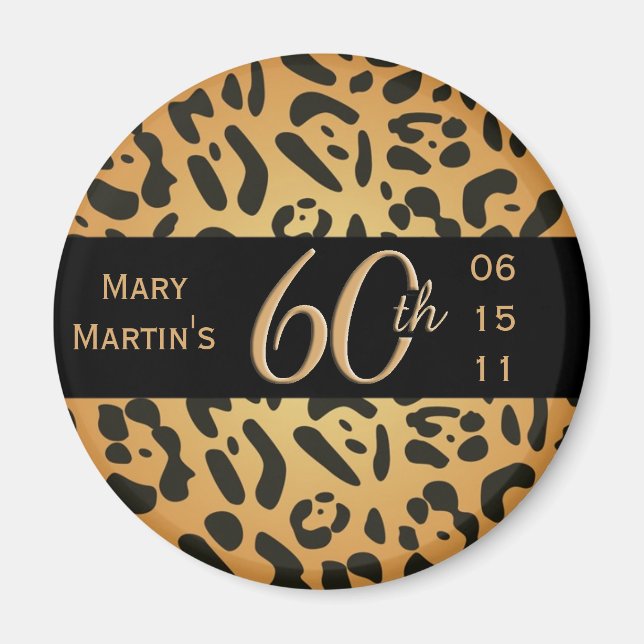 Animal Print Magnet - 60th Birthday (Front)