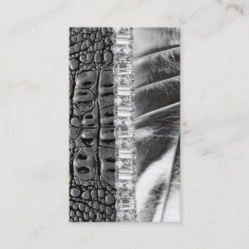 Animal Print Metallic Rhinestone Business Card