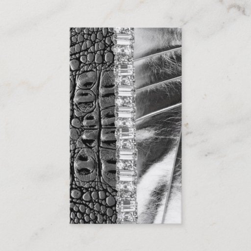 Customizable Animal Print Metallic Rhinestone Business Card