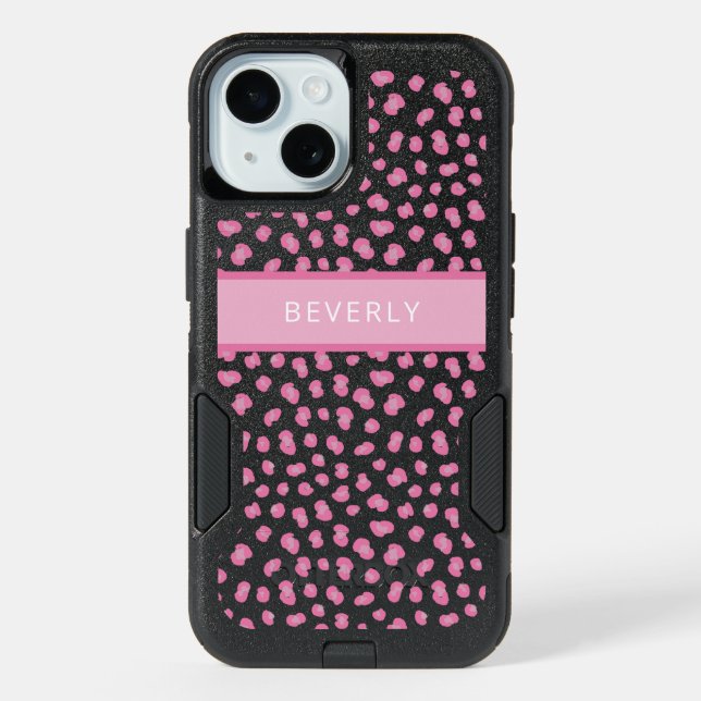 Animal Print Modern Aesthetic Pink iPhone Case (Back)
