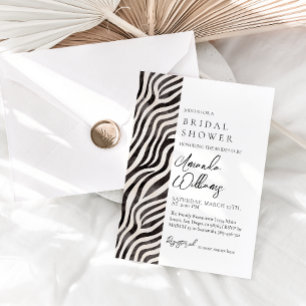 Animal Print Modern Blak & White Bridal Shower Invitation