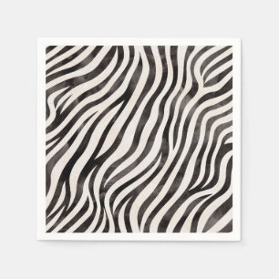 Animal Print Modern Blak & White Bridal Shower  Napkins