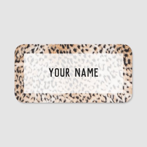 Animal Print Name Tag