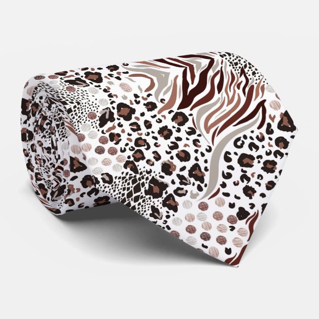 Animal Print  Neck Tie (Rolled)