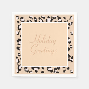 Animal Print on Light Pastel Kraft Background Napkins