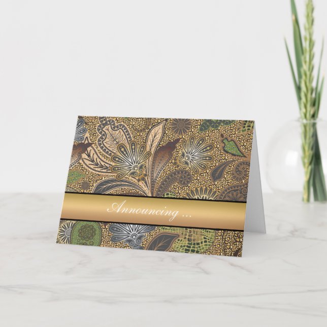 Animal Print Paisley Pattern Announcement (Front)
