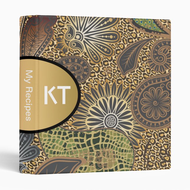 Animal Print Paisley Pattern Binder (Front/Spine)