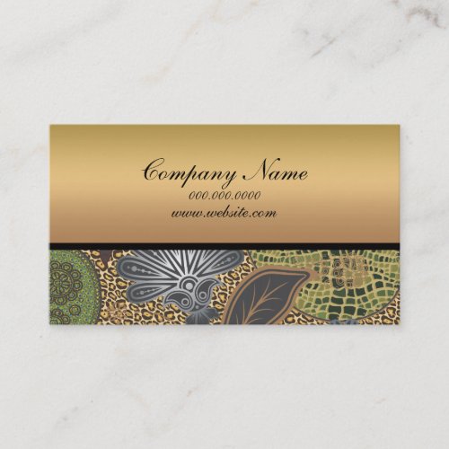 Animal Print Paisley Pattern Business Cards