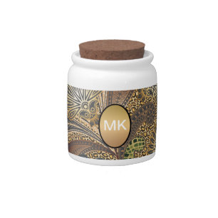 Animal Print Paisley Pattern Candy Jar