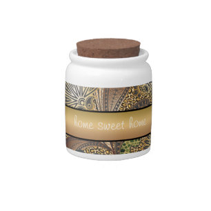 Animal Print Paisley Pattern Candy Jar