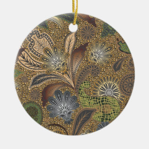Animal Print Paisley Pattern Ceramic Ornament