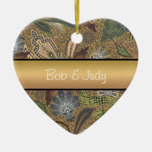 Animal Print Paisley Pattern Ceramic Ornament