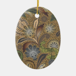 Animal Print Paisley Pattern Ceramic Ornament