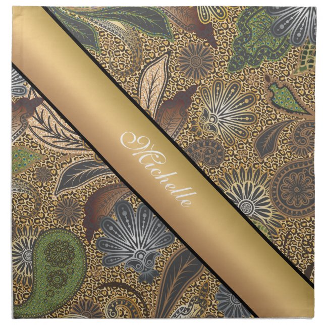 Animal Print Paisley Pattern Cloth Napkin (Front)