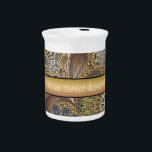 Animal Print Paisley Pattern Drink Pitcher<br><div class="desc">We are celebrating the New 2013 color trends in this fun animal print paisley pattern- it's a paisley but LOOK it has animal prints too- very unique - using colors from the new COLOR PALETTE 2013 - We have left all of the images used in this design customizable - You...</div>